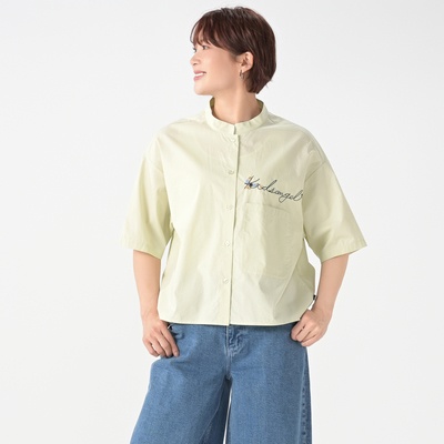  KawaiOkada 刺繍入りワイドシャツブラウス - 742629