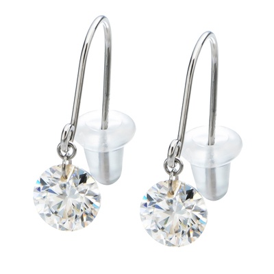 PT 合成モアッサナイト フックピアス 計1.0ctUP