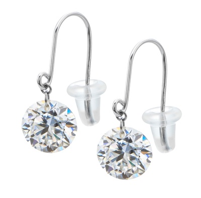 PT 合成モアッサナイト フックピアス 計2.0ctUP