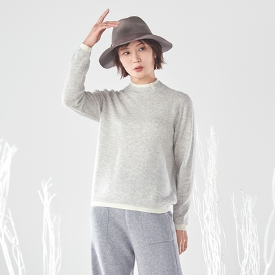  CASHYAGE カシミヤ100% レイヤード風プルオーバー - 744663