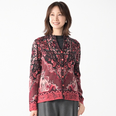 IVKO WOMAN キリム風パターン ニットジャケット