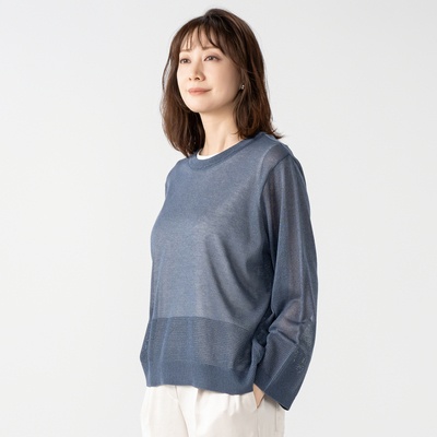 CARRIERE シアーニットインナー付プルオーバー