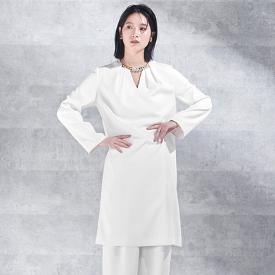 MASAGO 衿タックのワンピース