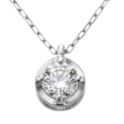 ボツワナ産ダイヤモンド PT ソリティアペンダント 0.18ctUP