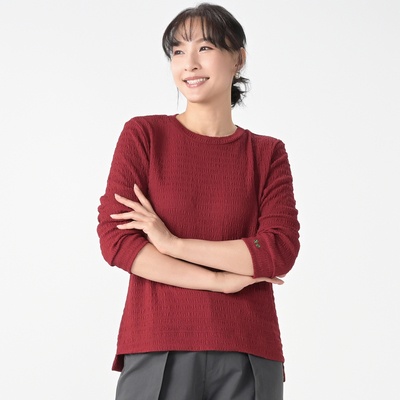 calma 刺繍ポイント シャーリングプルオーバー