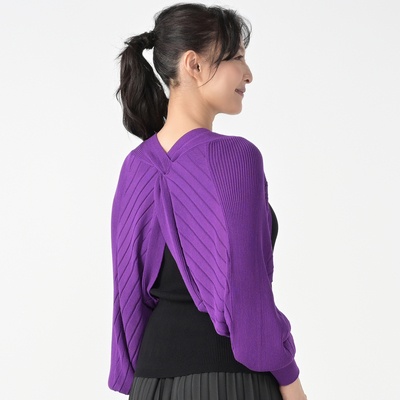 calma バックツイスト ニットボレロ