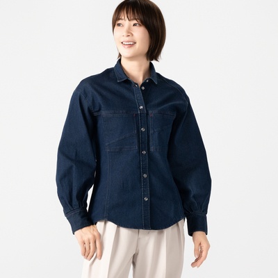 calma バルーンスリーブデニムシャツ