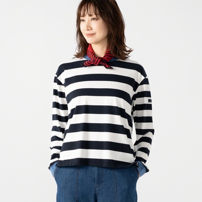 H.HOLIDAY 配色デザインバンダナ付きボーダーTシャツ