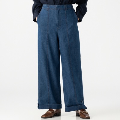 H.HOLIDAY 裾のアレンジ自在!ストレッチワイドパンツ