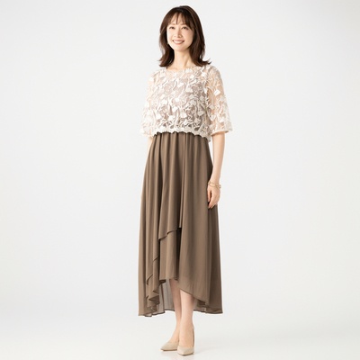  Replete クラシカルチュール刺繍xジョーゼットワンピース - 746068