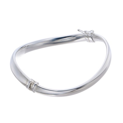 UNOAERRE シルバー925 ウェイブライン バングル