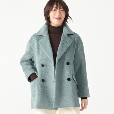  FLORAL GRACE アルパカウール混起毛コート - 746219