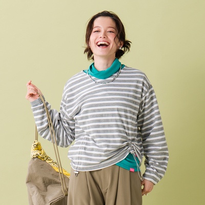 KiKKi リラックスシルエット袖のロングスリーブTシャツ