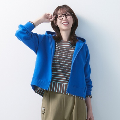  スクープクラブ コクーンシルエット体形カバー裏起毛パーカー - 746412