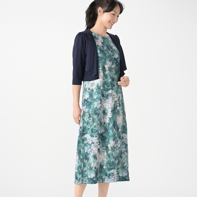 BLUE POOL ROAD ボレロ付エレガンスフローラルワンピース