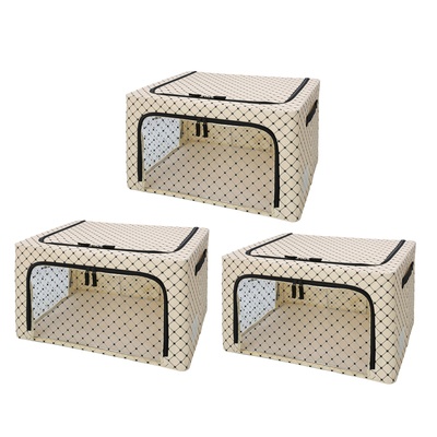 スタッキングできる 窓付き収納BOX 同色3個セット