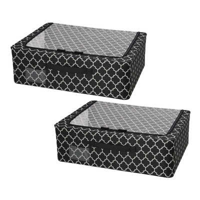 スタッキングできる 窓付き収納BOX ハーフ 同色2個