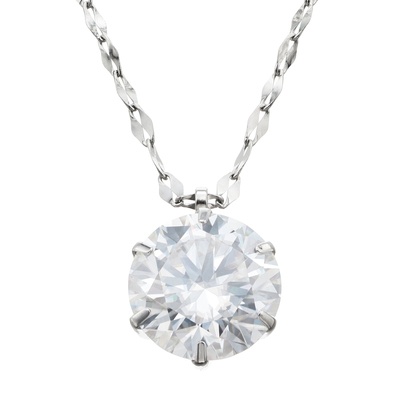 PT950/850合成モアッサナイトペンダント 3.0ctUP 50cm