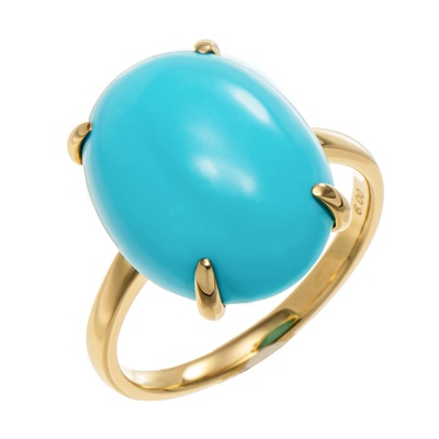 アリゾナターコイズ18KYGリング6.0ctUP