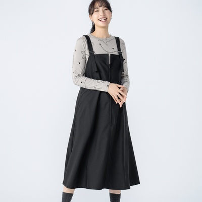 KiKKi フロントZIPジャンパースカート