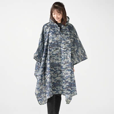  窓付きレインポンチョ 男女兼用フリーサイズ - 747614