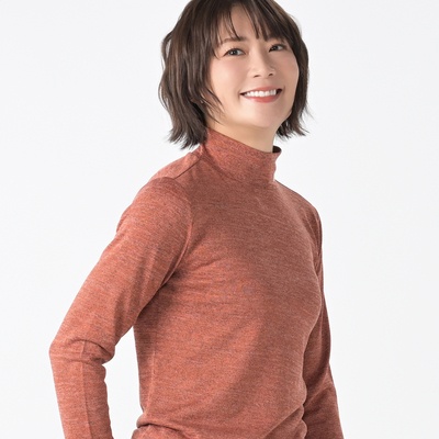 OUTDOOR UV ハイネックメランジニットプルオーバー