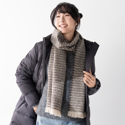  MERCI GRACE ツイードミックス調大判ストール - 748410