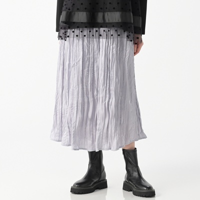 Remite グロッシーサテンプリーツスカート