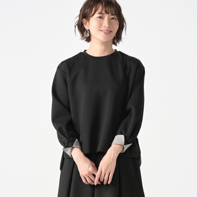 YukaKoshino ボーダー使いのラウンドヘムプルオーバー