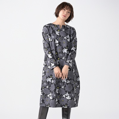  PALLE&Annika Huett 裏起毛プリントコクーンワンピース - 748674