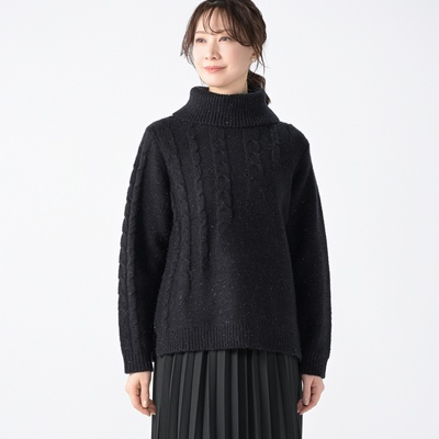 BOUTIQUE JUNKO ケーブル編みニットプルオーバー