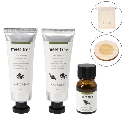  meet tree ハンドクリーム2本&ヒノキ精油特別セット - 748800