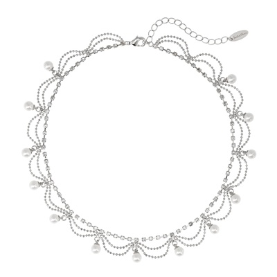 JinkaNezu ビジューパールシフォン ネックレス