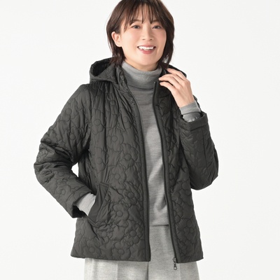 タカシマヤスタイルプリュ 花柄キルト中綿ジャケット