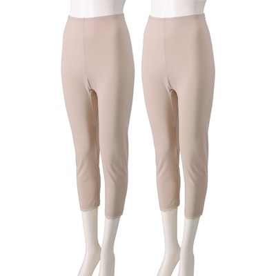 ThreeHeart 綿混7分丈ボトム 同色2枚組