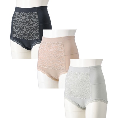ThreeHeart グレースガーデン綿混シェイプショーツ3色組