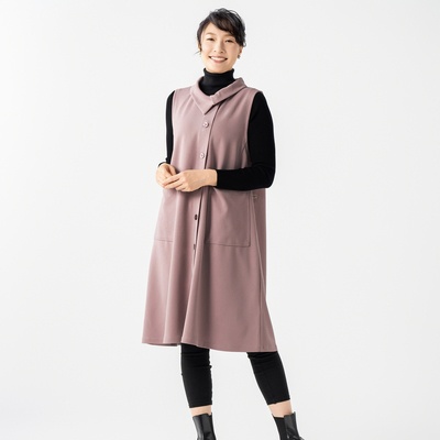 KawaiOkada スクランブルジャージフロントオープンワンピ-ス