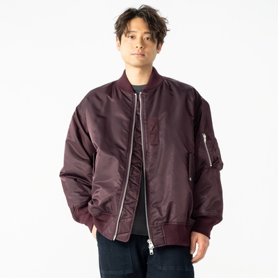 Lucca Uomo alla moda Bigシルエットフライトジャケット