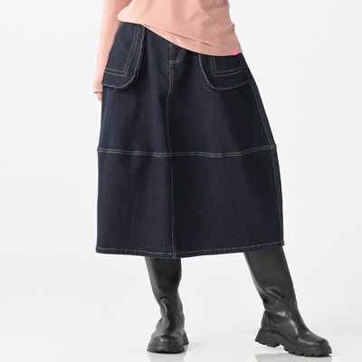 KiKKi 立体ポケットのデニムコクーンスカート