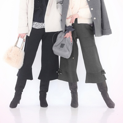 &LOVE レディな甘さ引き立つニットパンツ