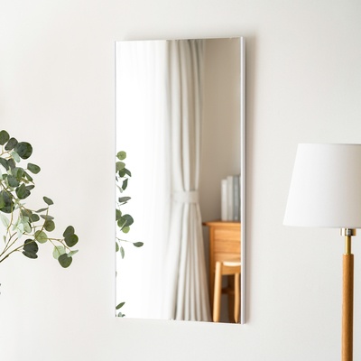 軽くて割れない壁掛けミラ-45×90cm専用クロス付