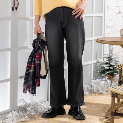  calma 選べる股下ボンディングデニム セミワイドパンツ - 750280