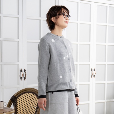  calma スター刺繍ニットカーディガン - 750285
