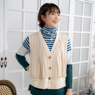 calma シアーレイヤード 暖か裏フリースベスト