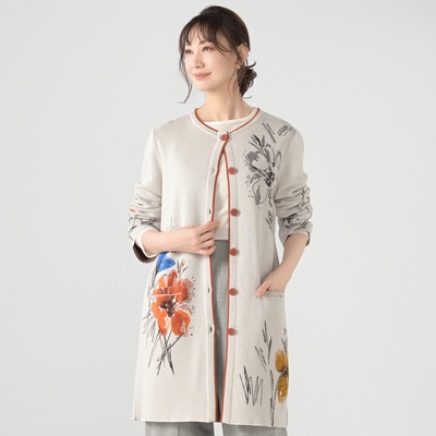 IVKO WOMAN フローラルパターンロングカーディガン
