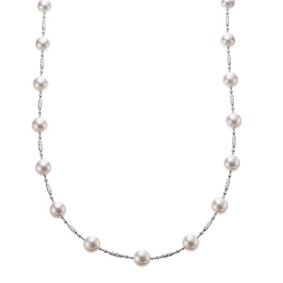 Permore 天女 純プラチナ アコヤ真珠 デザインネックレス