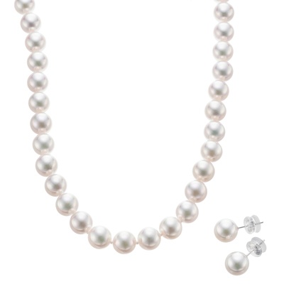 アコヤ真珠ネックレス&イヤリング/ピアス8.0mm 天女