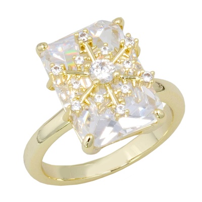 Jinka Nezu 大粒CZ フルールドネージュ リング