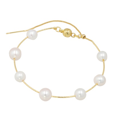 JinkaNezu 淡水パール マグネット ステーションブレスレット