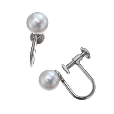  PT900 アコヤベビーパール イヤリング/ピアス 5mm - 750464